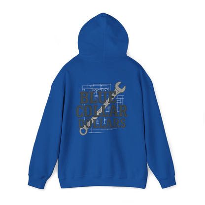 'Blue Collar Dollars' Men's Hoodie, Motivational Sweater