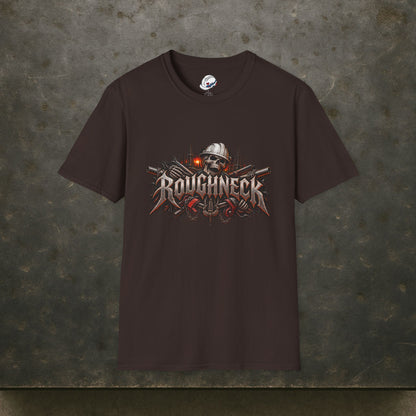 Roughneck Skull Oilfield T-Shirt, Hardhat Floorhand Rig Hand Tee