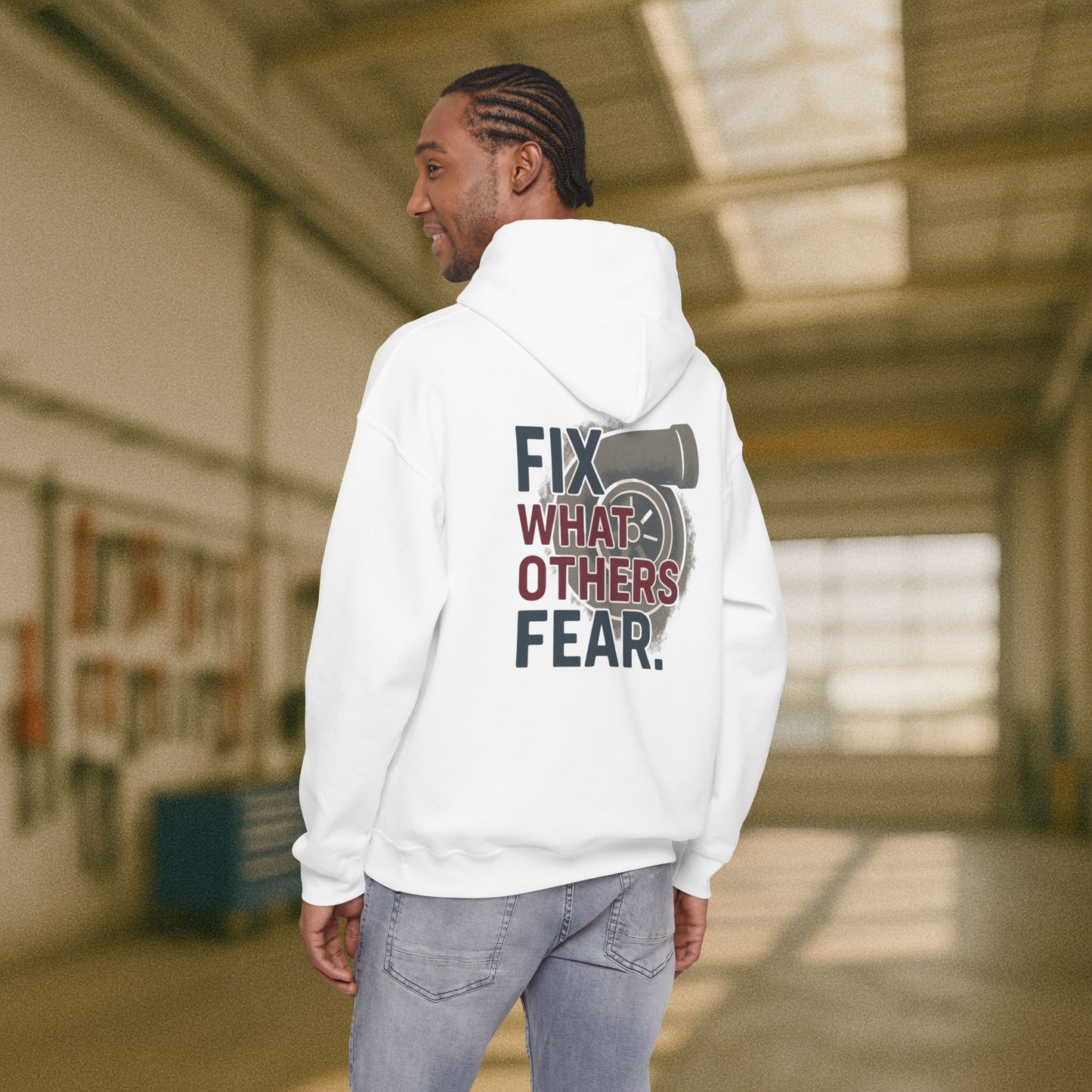 “Fix What Others Fear” Hoodie, Heavy Duty Mechanic Sweater