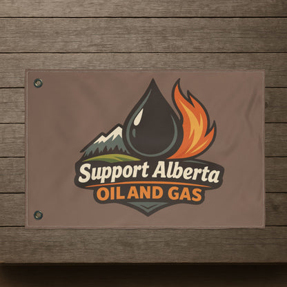 "Support Alberta Oil And Gas" Double-Sided Flag, Toughneck Trades Pride Banner