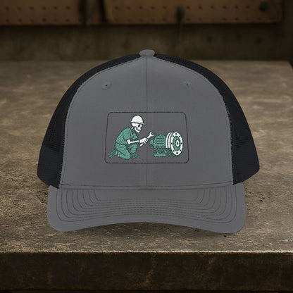 Skeleton Millwright Machinery Install Hat, Industrial Maintenance Cap