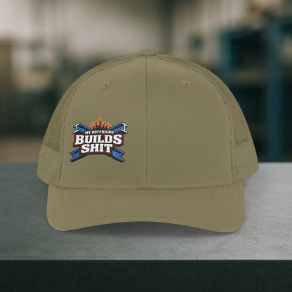 “My Boyfriend Builds Shit” Wife Hat, Trades Spouse Embroidered Cap