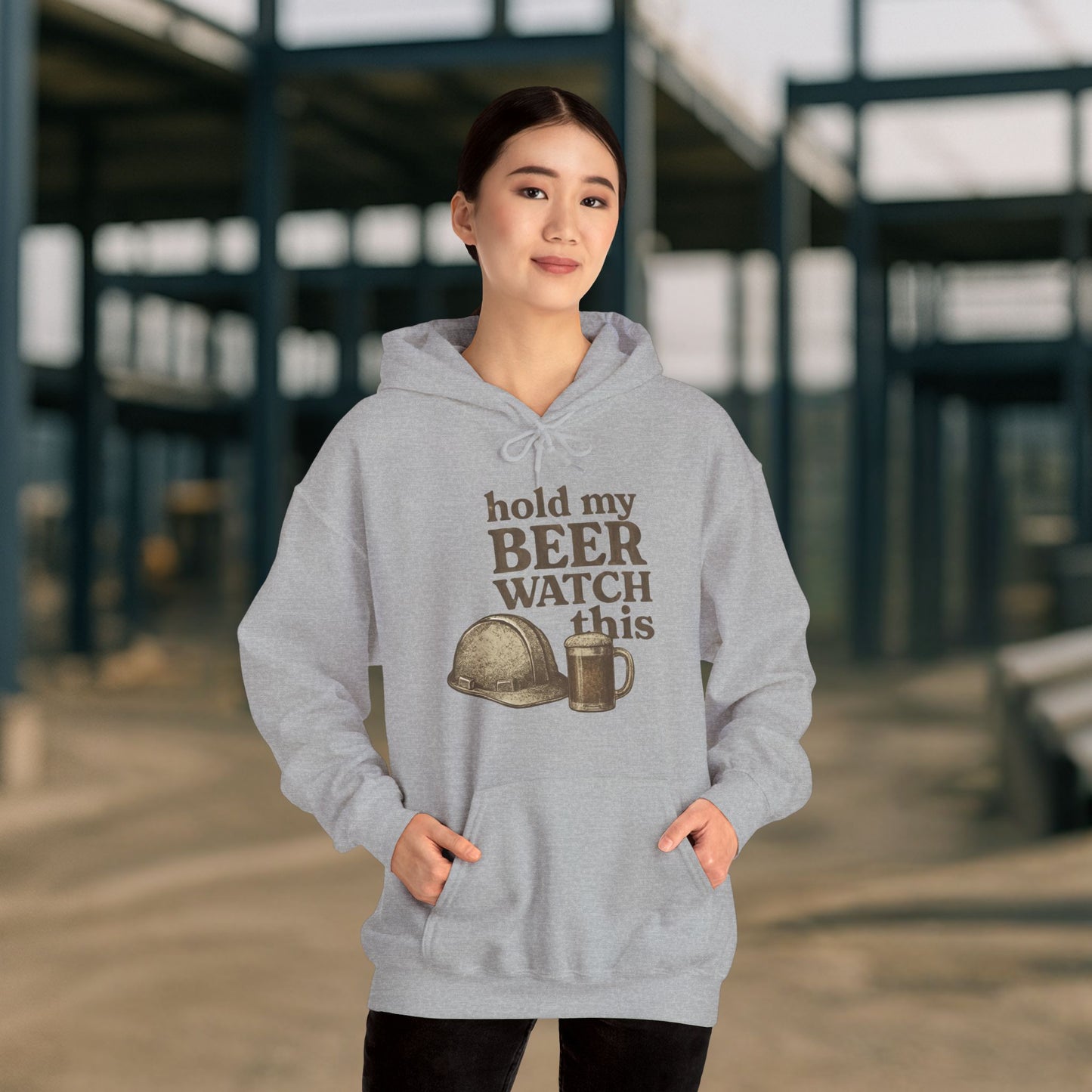'Hold My Beer, Watch This' Men's Hoodie, Funny Sweater