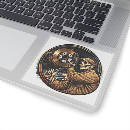 Skeleton Automotive Technician Sticker, Mechanic Brakes Hardhat Stickers