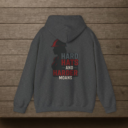 'Hard Hats and Harder Moans' Hoodie, Funny Sweater