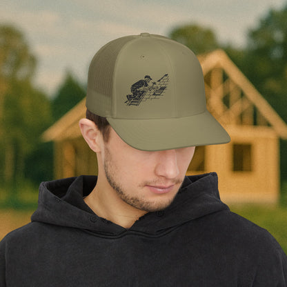 Skeletal Roofer Shingle Work Hat, Roofing Cap