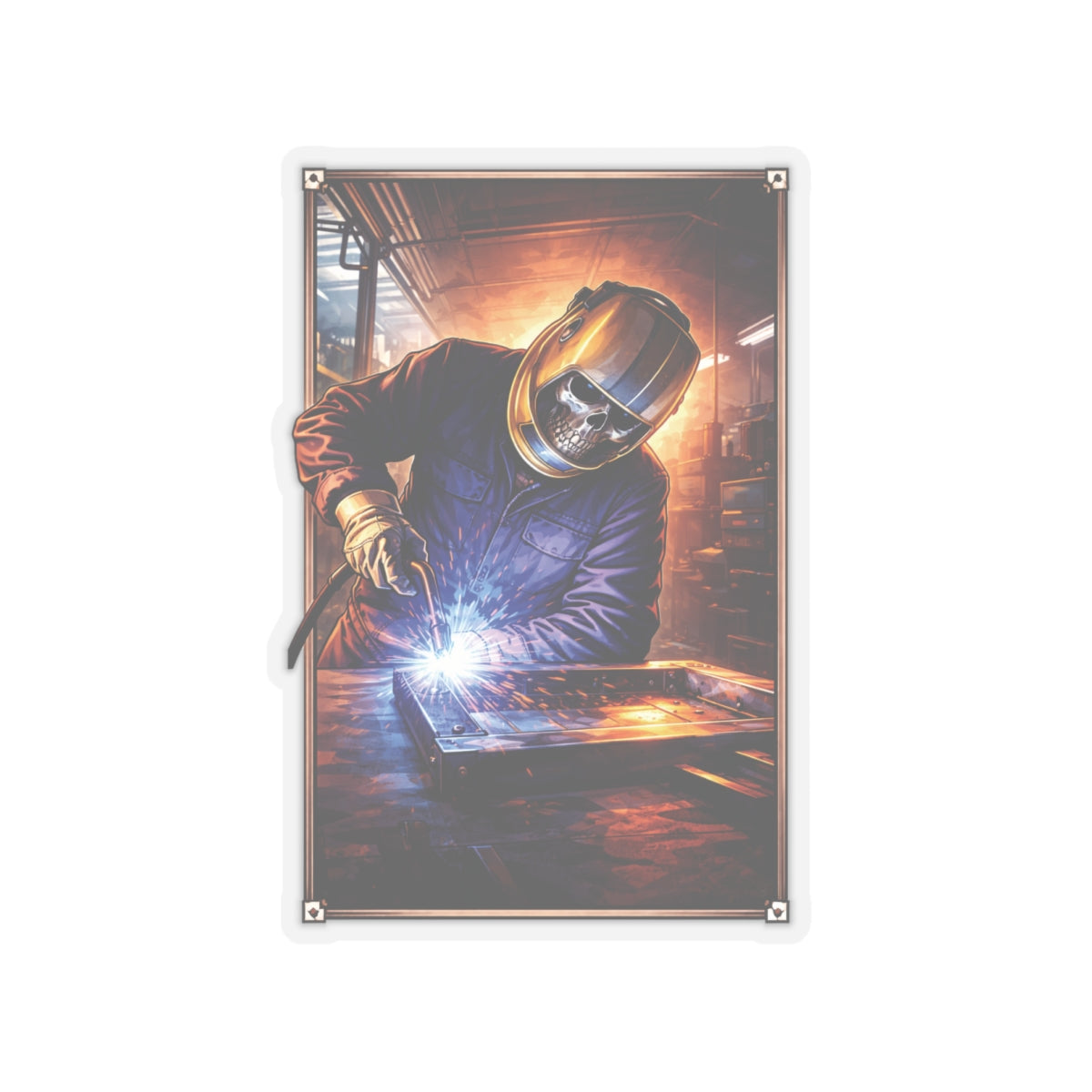 Welder Skeleton Sticker, Welding Pride Hardhat Stickers