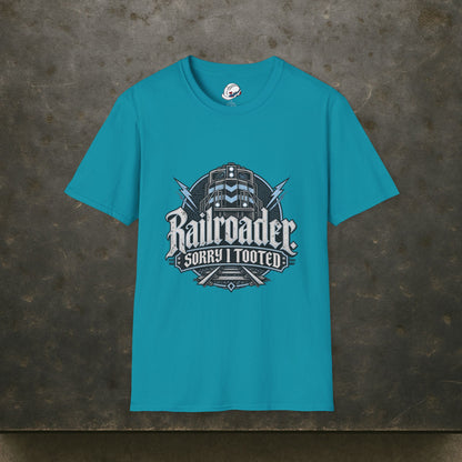 Railroader. Sorry I Tooted Locomotive Gothic Men's T-Shirt