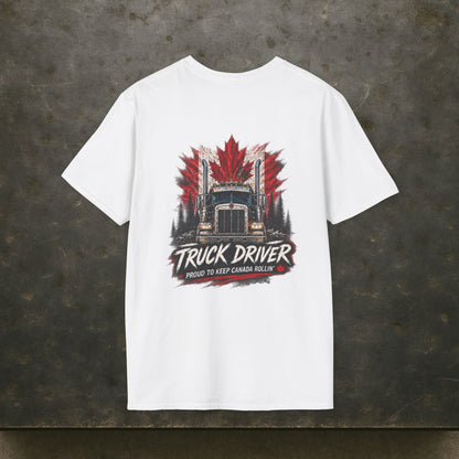 Proud to Keep Canada Rollin’ Semi T-Shirt, Truck Driver Tee Shirt
