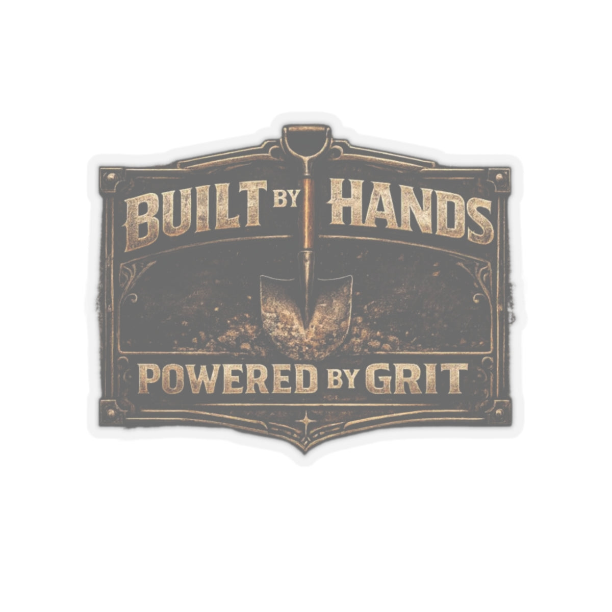 Built By Hands Powered By Grit Sticker, Labourer Hardhat Stickers
