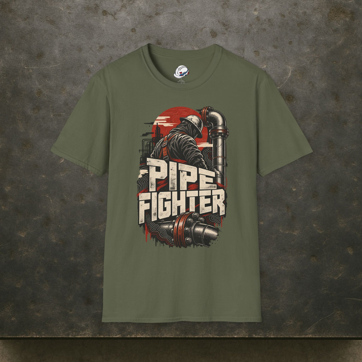 Pipe Fighter Hardhat Worker & Flanged Pipe Men's T-Shirt