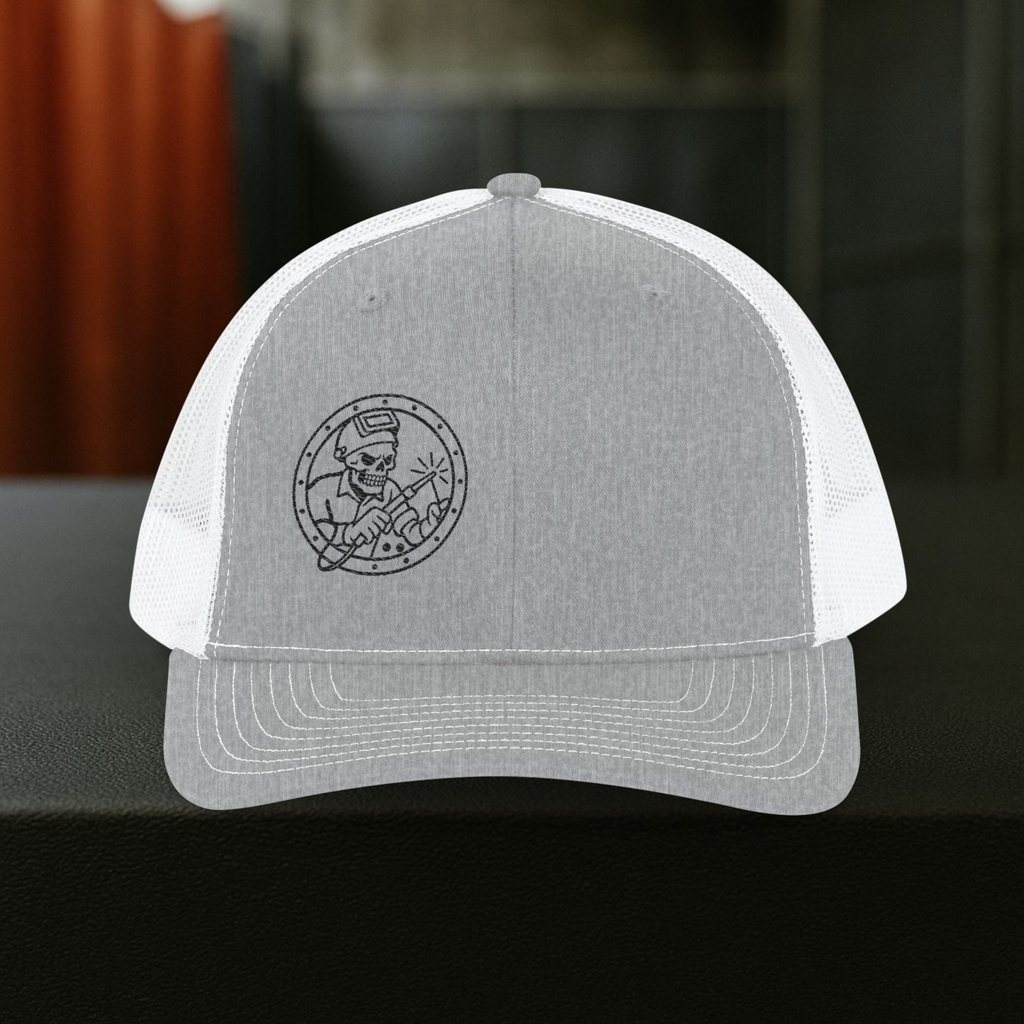 Welder Embroidered Skeleton Torch hat, Welder cap