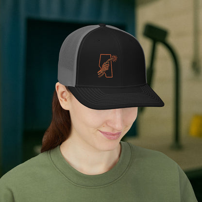 Welder Alberta Skeleton Hand Embroidered Hat, Welding Province Torch Cap