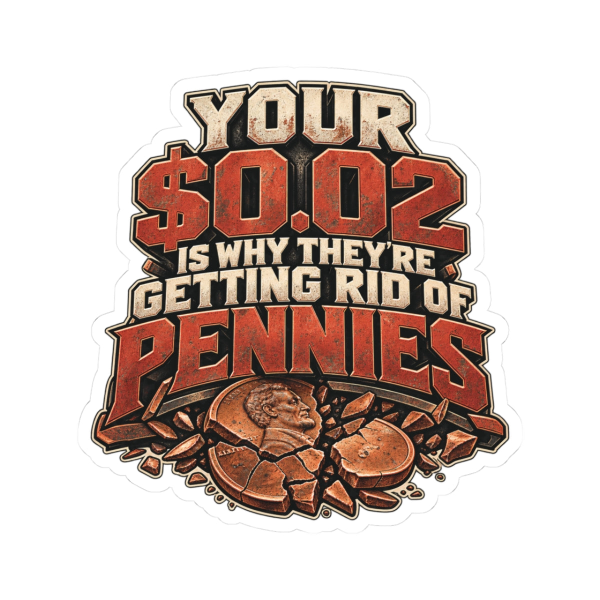 Your $0.02 Is Why They’re Getting Rid of Pennies, Skilled Trades Men’s Sticker