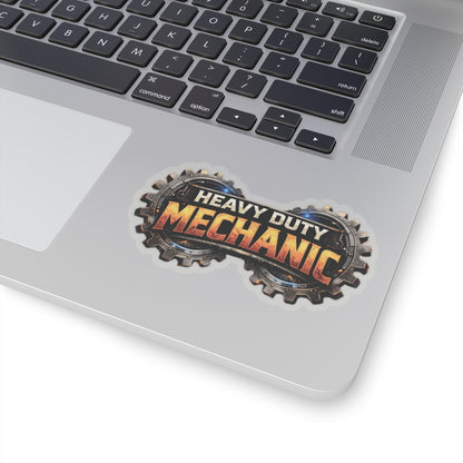 Heavy Duty Mechanic Gear Badge Sticker, Heavy Duty Mechanic Hardhat Stickers
