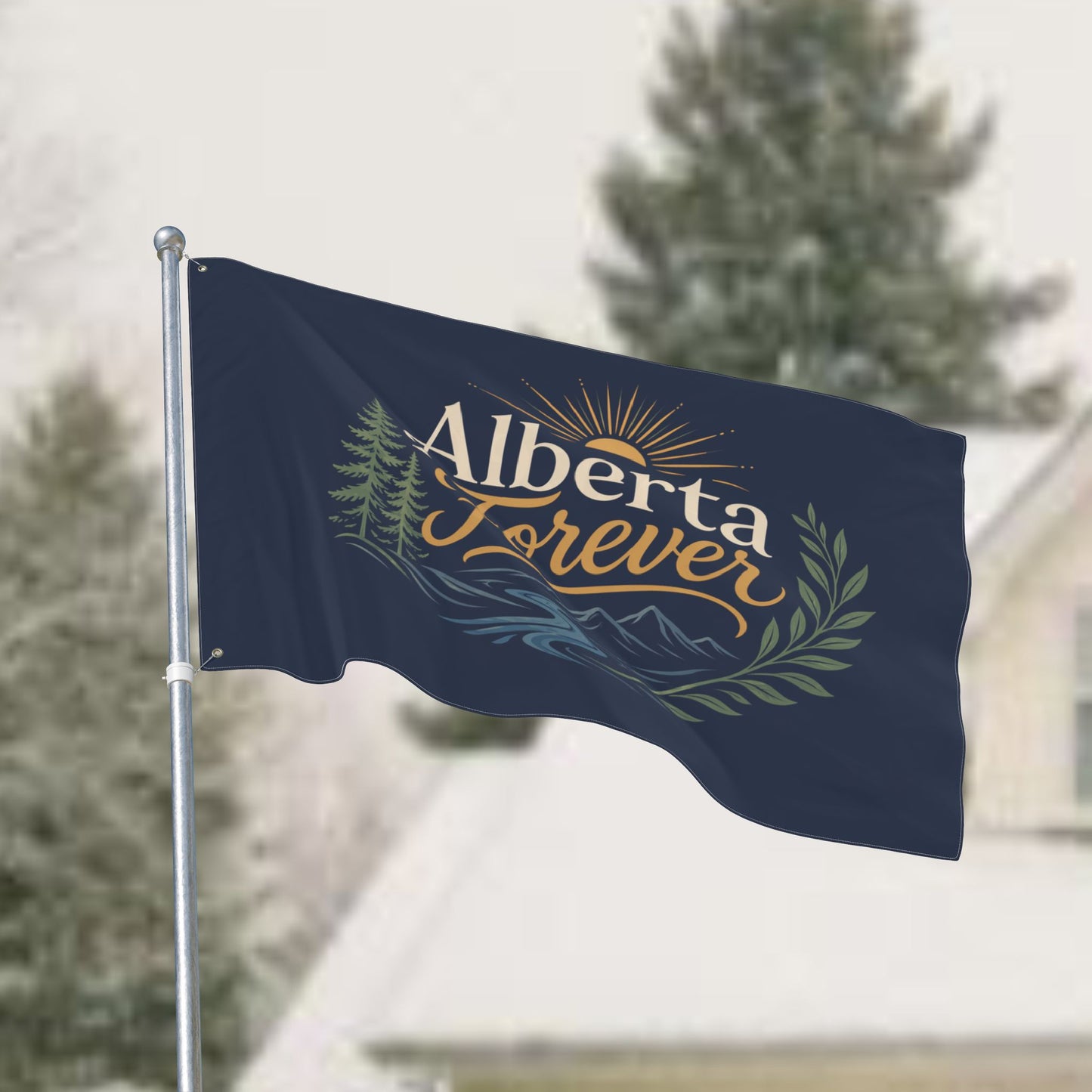 "Alberta Forever" Double-Sided Flag, Toughneck Outdoor Decorative Banner