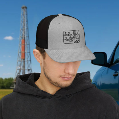 Skeleton Motorhand Valve Work Hat, Oilfield Motorhand Cap