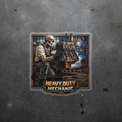 Heavy Duty Mechanic Sticker, Heavy Duty Mechanic Hardhat Stickers