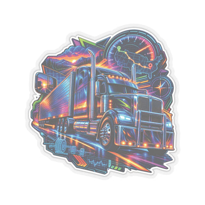 Neon Highway Semi Sticker, Truck Driver Graphic Sticker