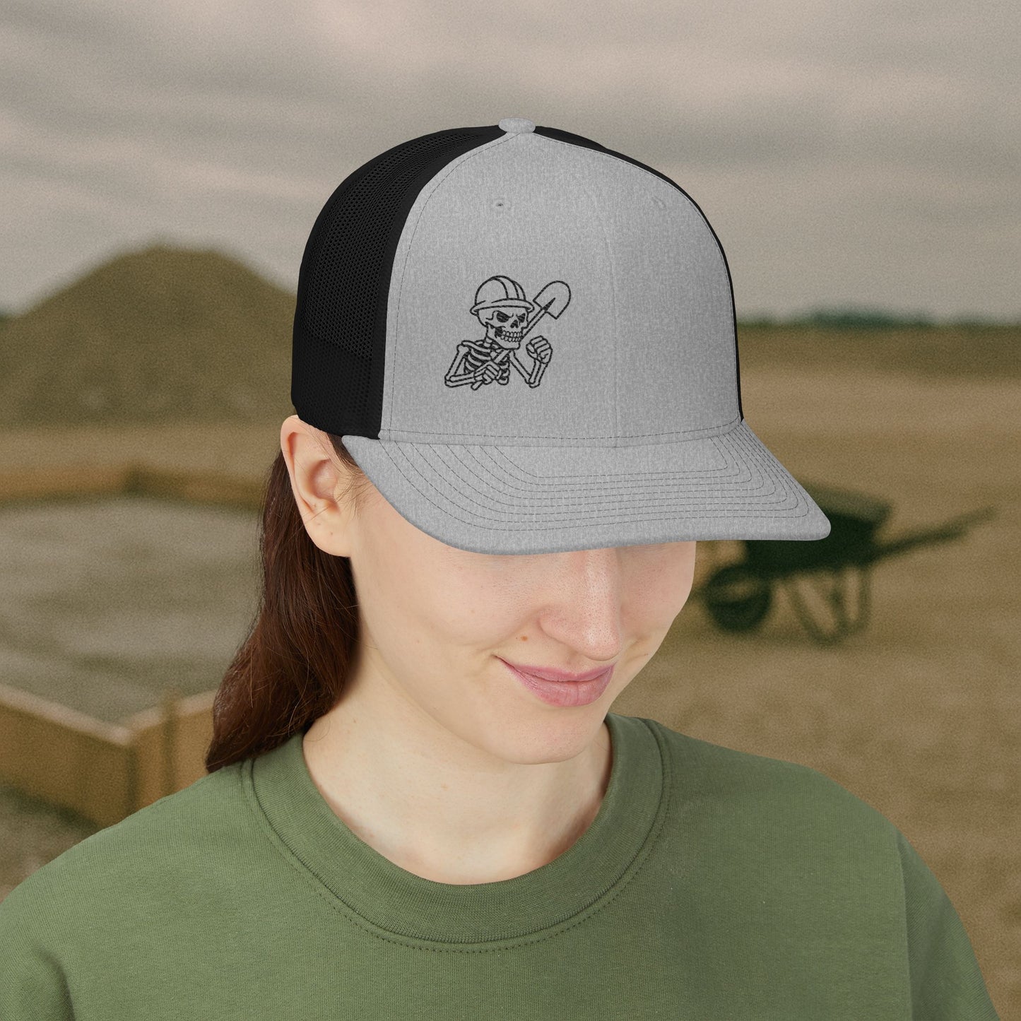 Labourer Embroidered Skeleton hat, Labourer cap