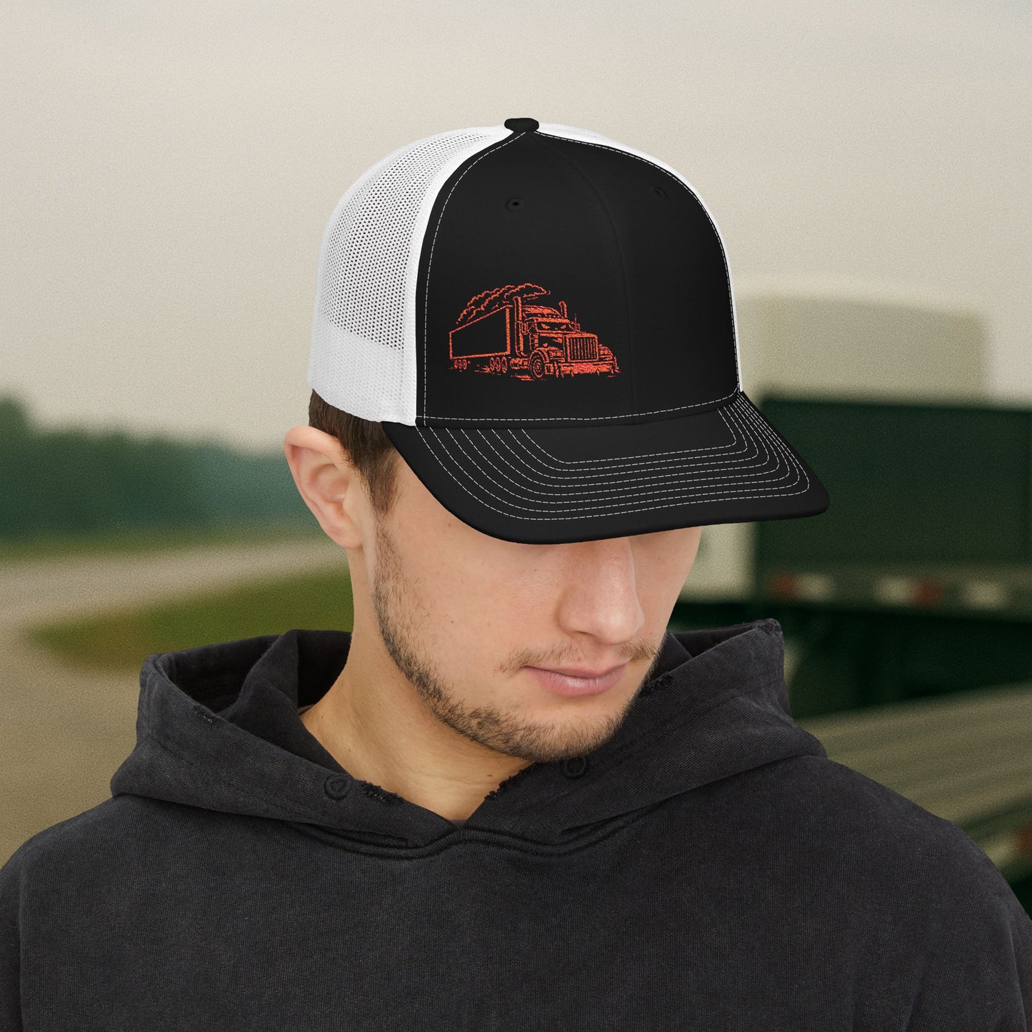Truck Driver Embroidered Hat, Trucker Semi Cap