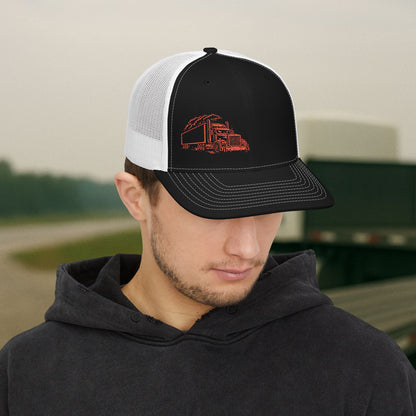 Truck Driver Embroidered Hat, Trucker Semi Cap