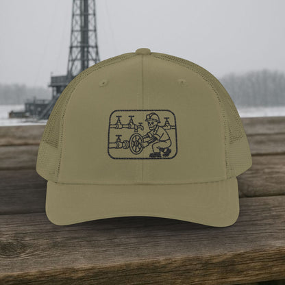 Skeleton Motorhand Valve Work Hat, Oilfield Motorhand Cap