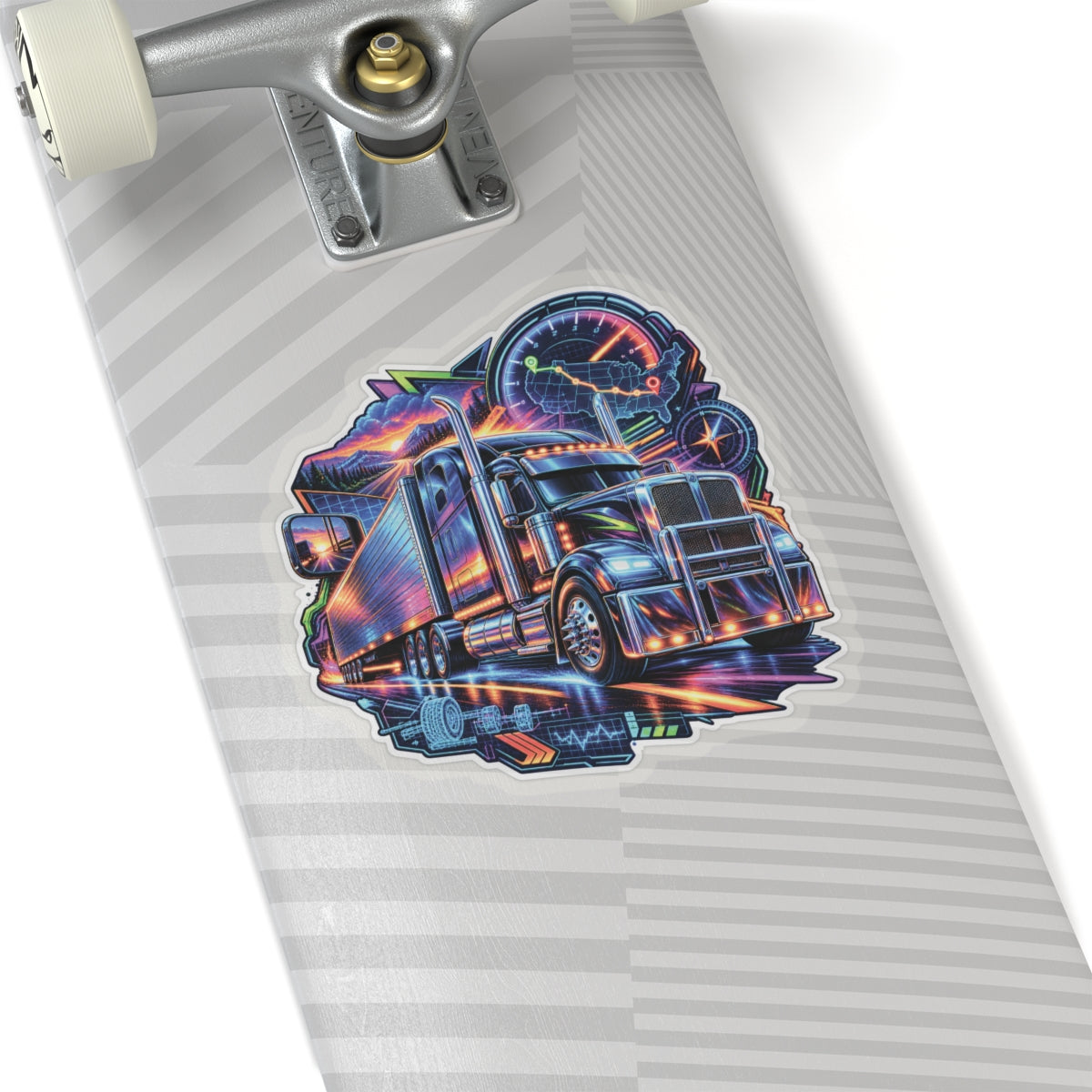 Neon Highway Semi Sticker, Truck Driver Graphic Sticker