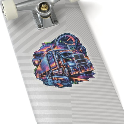 Neon Highway Semi Sticker, Truck Driver Graphic Sticker
