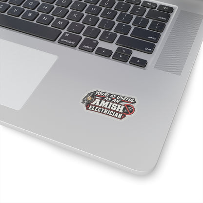 “Useful as an Amish Electrician” Sticker, Funny Hardhat Stickers