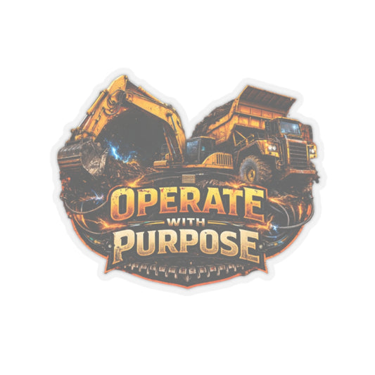 Operate With Purpose Sticker, Equipment Operator Hardhat Stickers