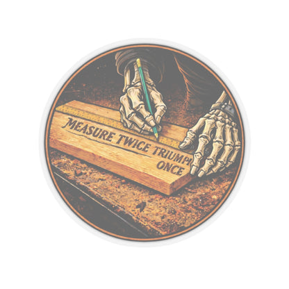 Measure Twice Triumph Once Sticker, Carpenter Hardhat Stickers