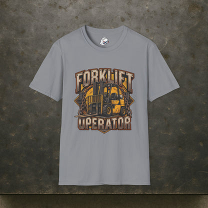 Forklift Operator Chained Industrial Forklift Badge T-Shirt