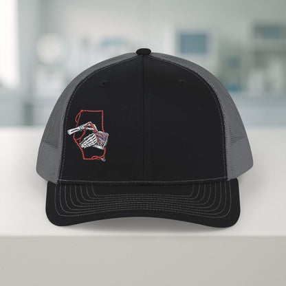 Electrician Skeleton Hands Embroidered, Electrical Micrometer Cap