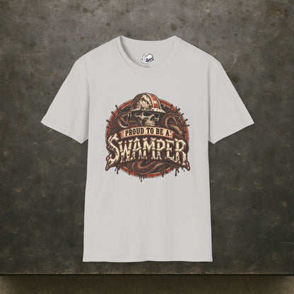 Proud to Be a Swamper Skull Snake Mud T-Shirt
