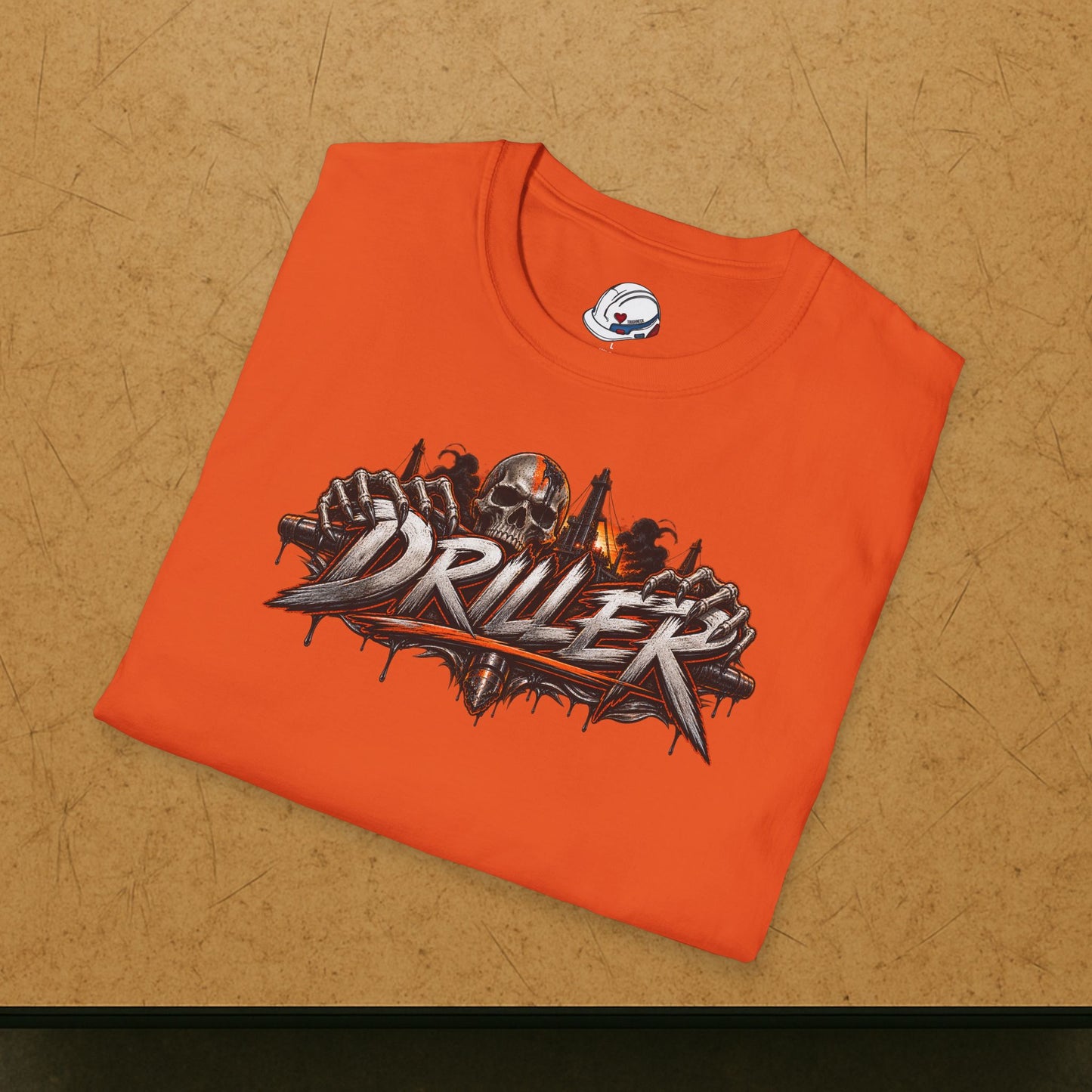 Driller Skull T-Shirt, Derrickhand Oilfield Rig Hand Shirt