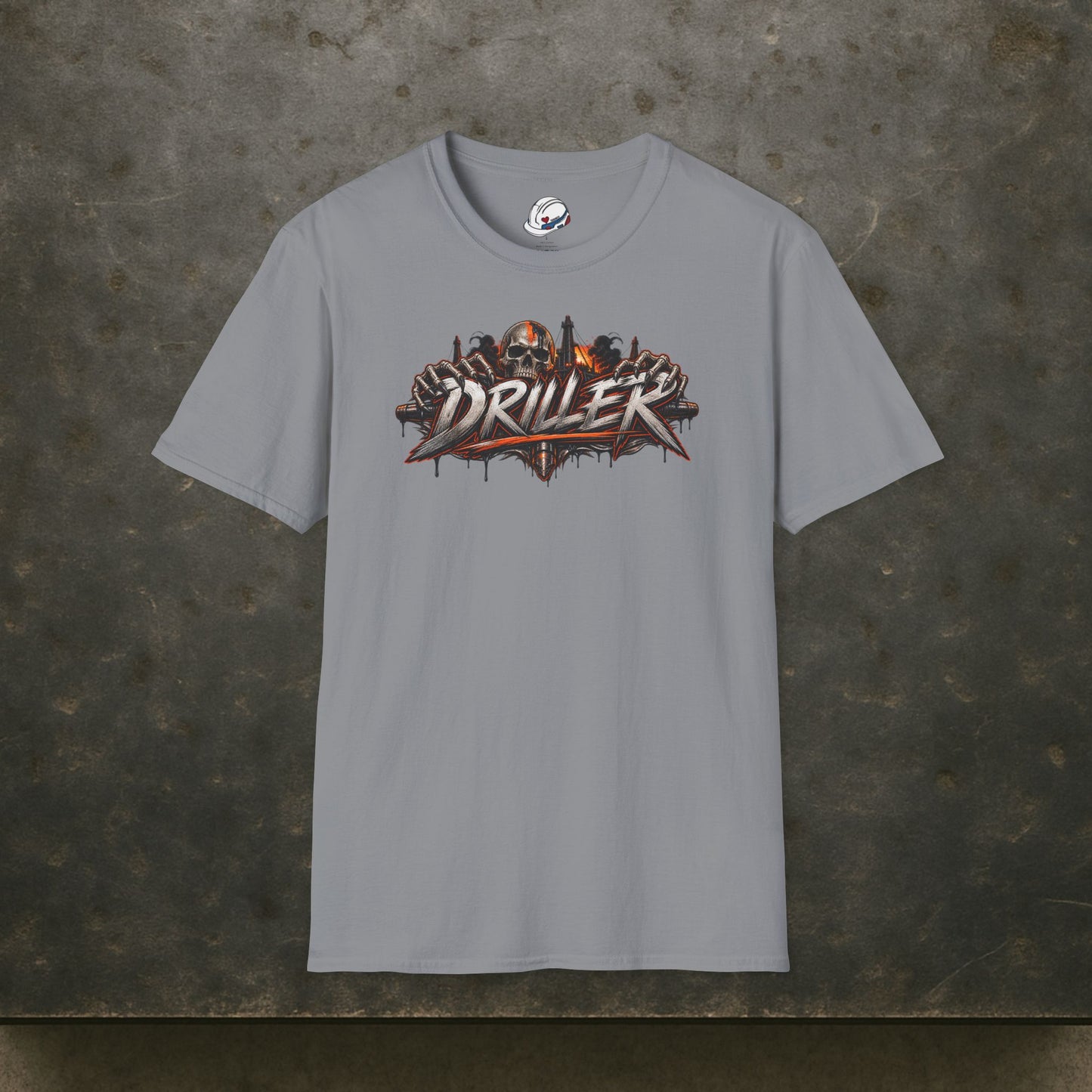 Driller Skull T-Shirt, Derrickhand Oilfield Rig Hand Shirt