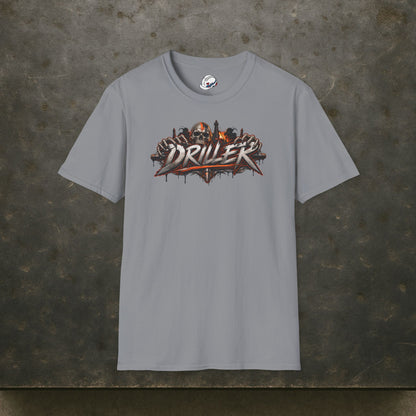 Driller Skull T-Shirt, Derrickhand Oilfield Rig Hand Shirt