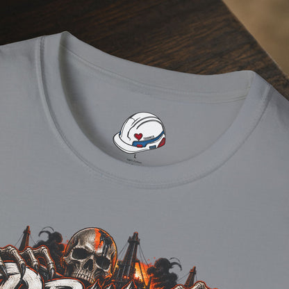 Driller Skull T-Shirt, Derrickhand Oilfield Rig Hand Shirt
