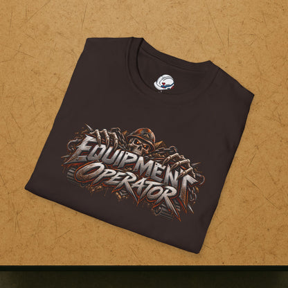 Equipment Operator Skull T-Shirt, Heavy Equipment Operator Work Shirt