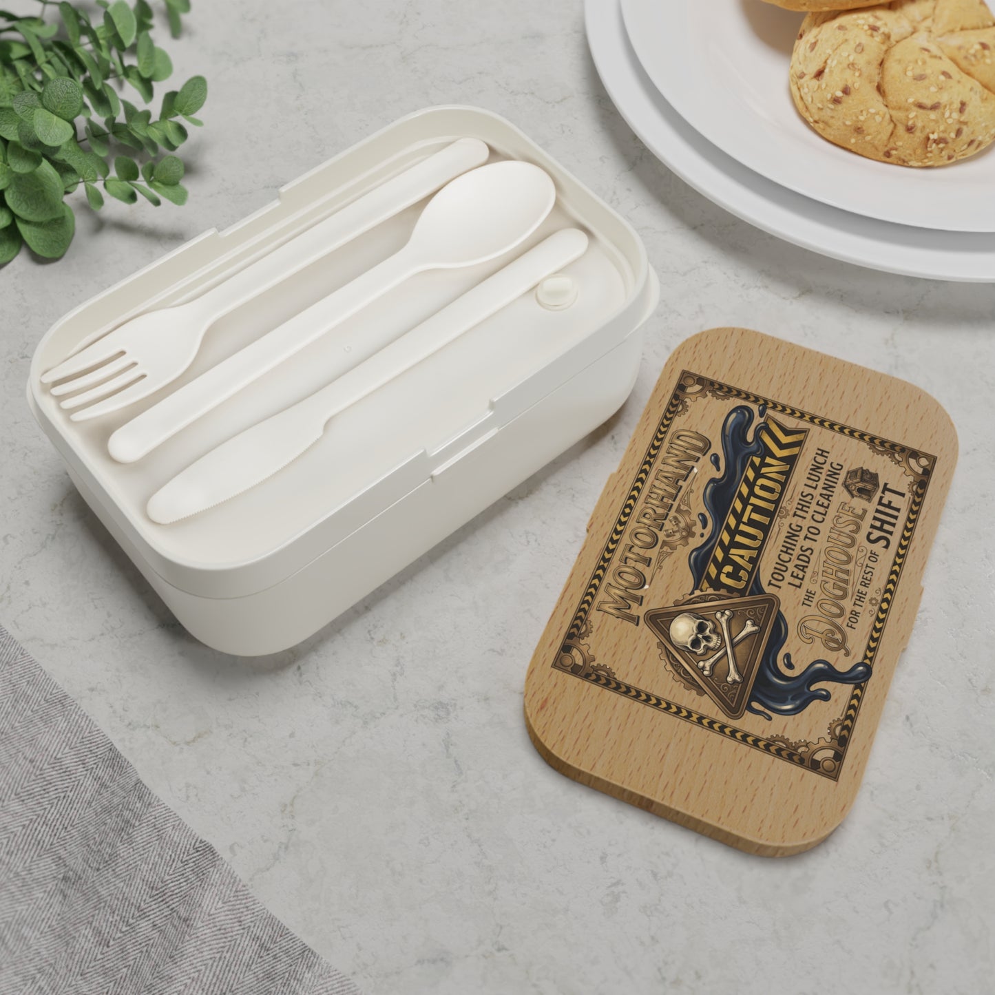'Cleaning The Doghouse All Shift' Lunch Box, Motorhand Funny Food Storage