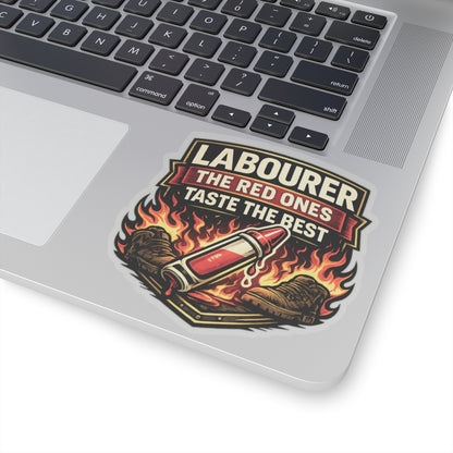 Labourer The Red Ones Taste the Best Sticker, hardhat stickers