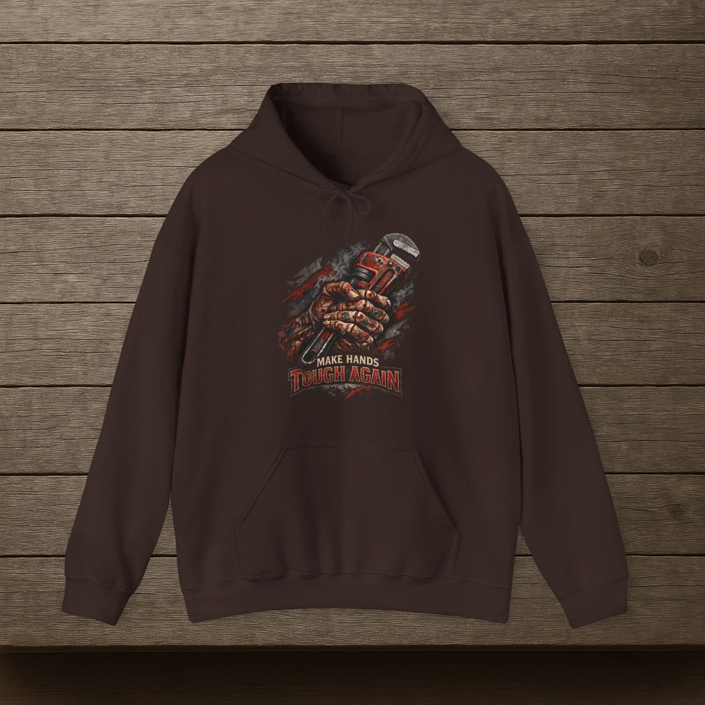 'Make Hands Tough Again' Men's Hoodie, Motivational Sweater