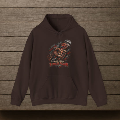 'Make Hands Tough Again' Men's Hoodie, Motivational Sweater