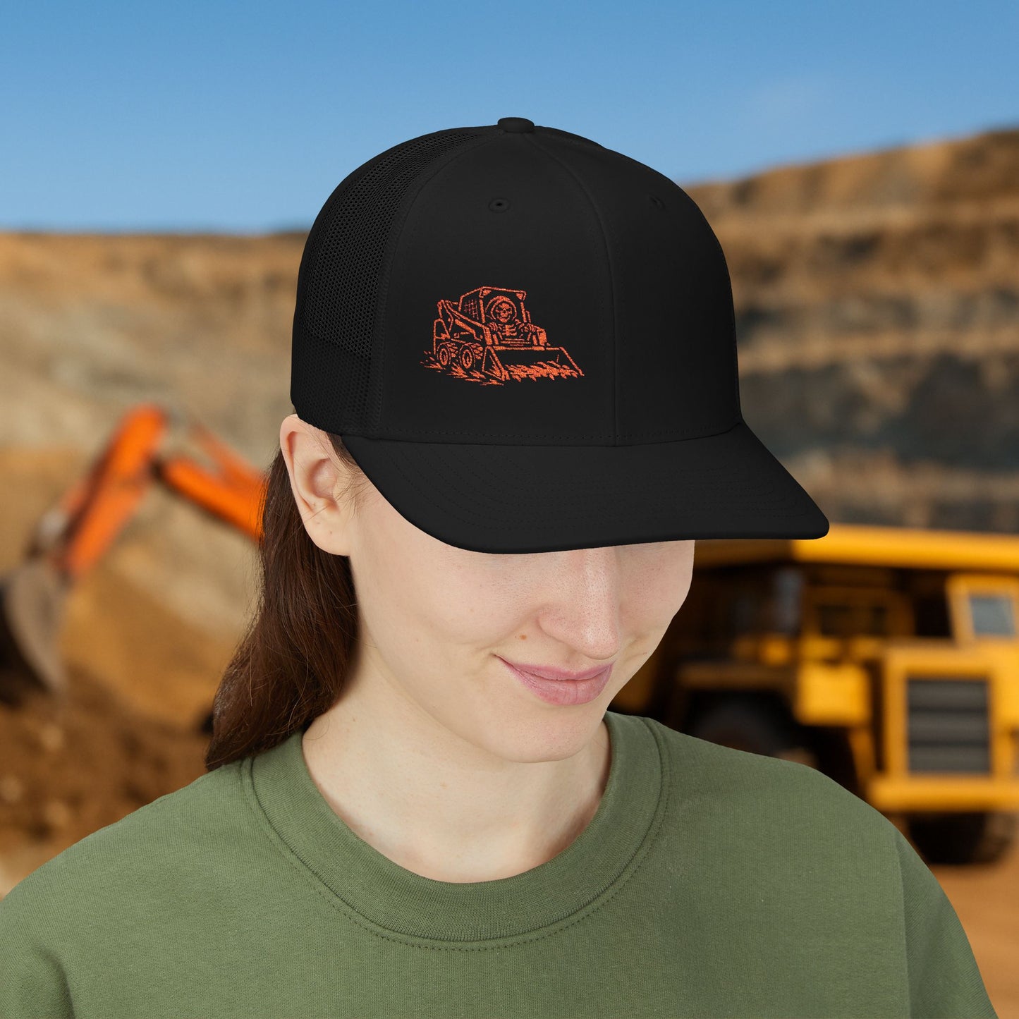 Equipment Operator Skeleton hat, Skid-Steer Driver embroidered cap