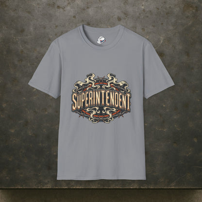 Superintendent Smoke and Barbed Wire Vintage Badge Men’s T-Shirt