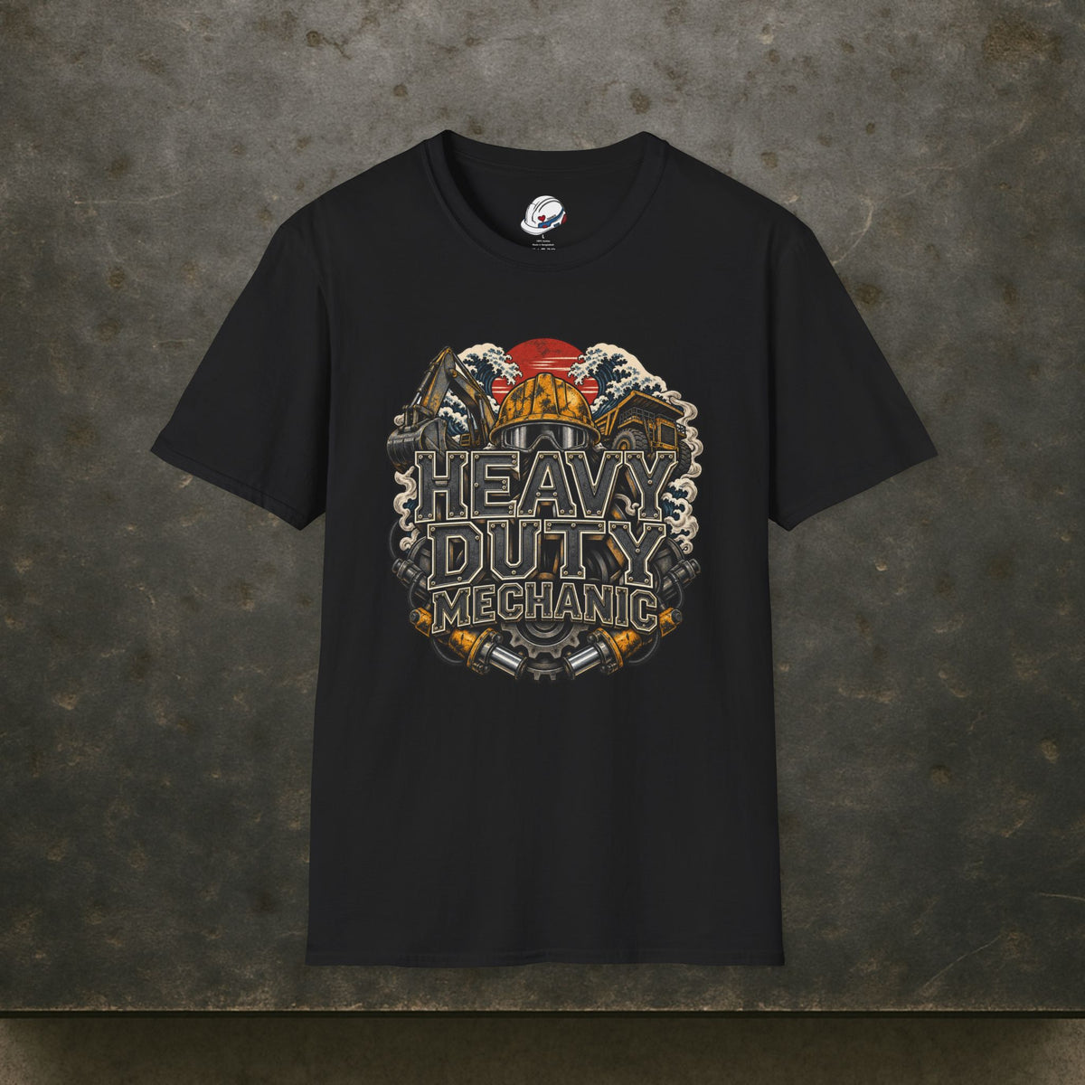 Heavy Duty Mechanic Hardhat Machinery Woodblock T-Shirt