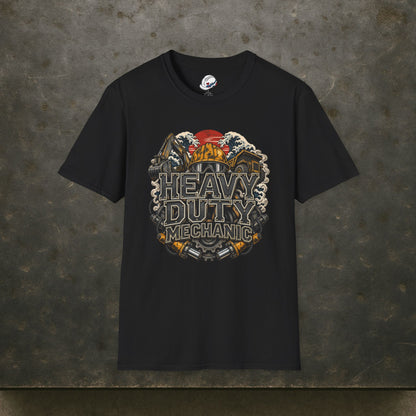 Heavy Duty Mechanic Hardhat Machinery Woodblock T-Shirt