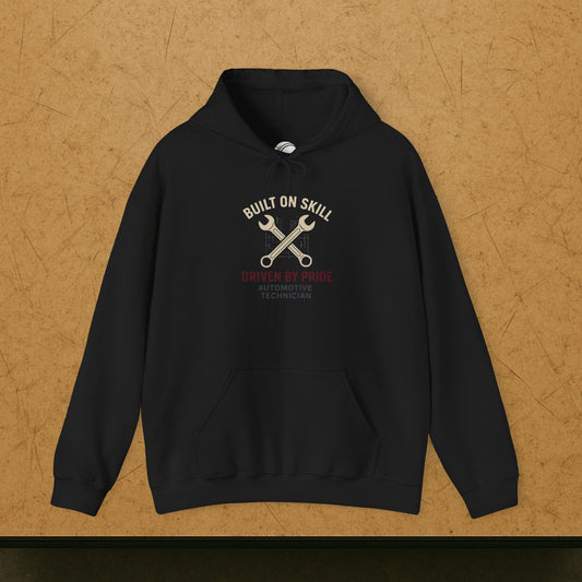 “Built on Skill Driven by Pride” Hoodie, Automotive Technician Sweater
