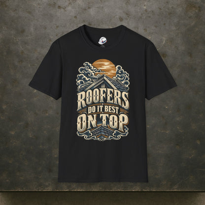 Roofers Do It Best On Top Japanese Woodblock Men's T-Shirt
